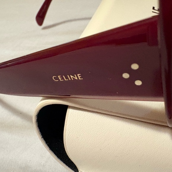 Celine Deep Red Square Sunglasses - Picture 3 of 6